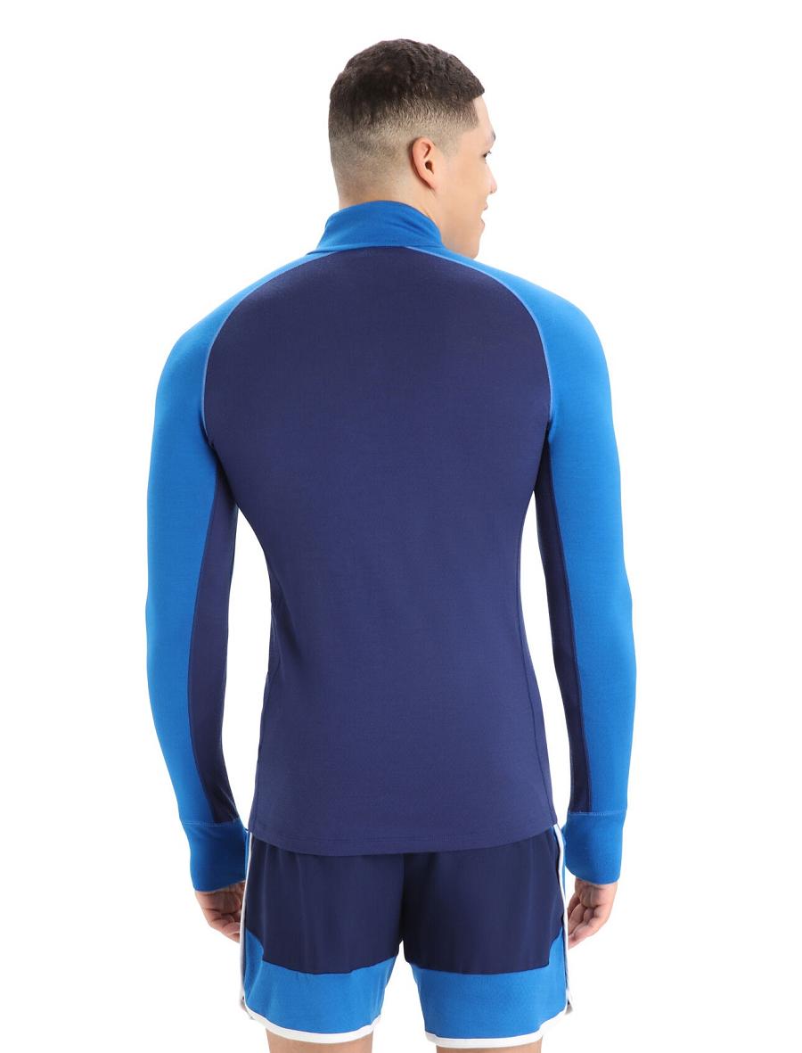 Lazurite / Royal Navy Icebreaker 260 ZoneKnit™ Merino Long Sleeve Half Zip Men's Base Layers | AU 1324KORI